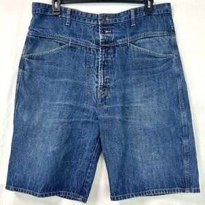 MARITHE FRANCOIS GIRBAUD VINTAGE 90s Y2K Jorts Baggy Denim Jean Shorts Blue 40